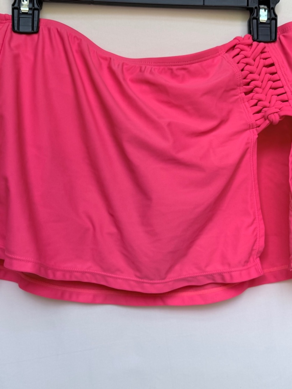 Catalina Bright Pink Swim Skirt with Braided Side Detail